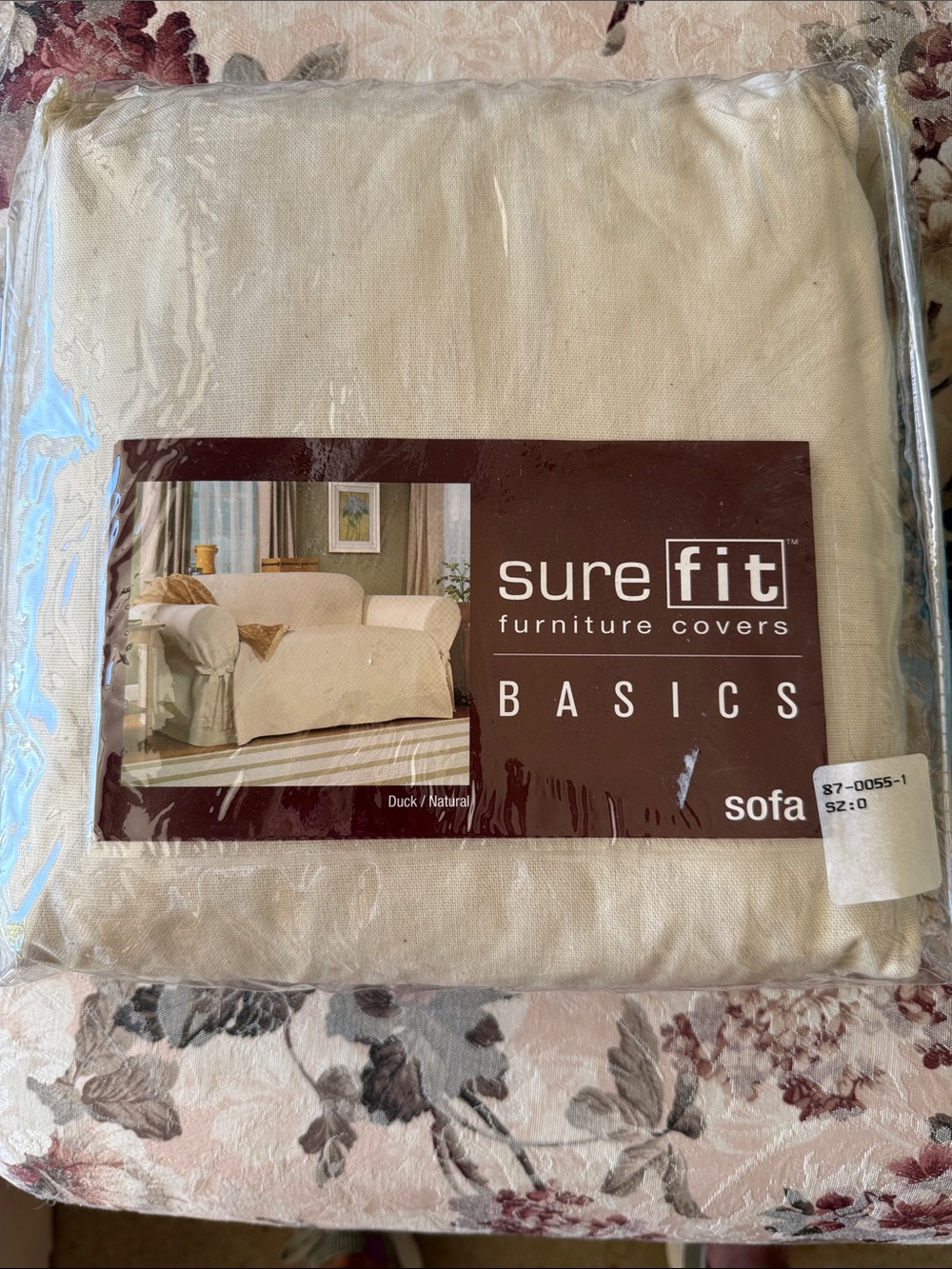 Sure Fit Basics Sofa Cover in Natural Duck